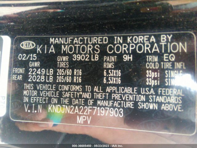 KNDJN2A22F7197903 KIA Soul Base