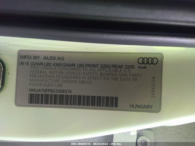 WAUA7GFF5G1008374 Audi A3 1.8t Premium
