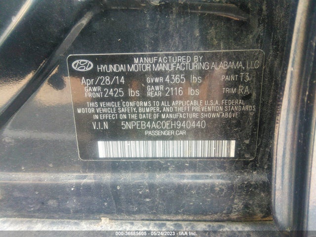 Hyundai SONATA GLS 2014 5NPEB4AC0EH940440 Image 11