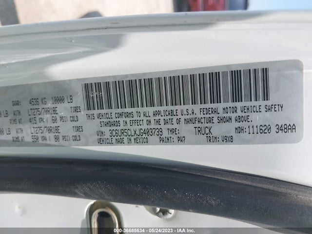 3C6UR5CLXJG403739 RAM 2500 Tradesman