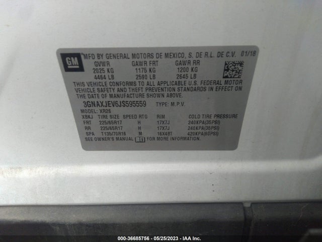 Chevrolet EQUINOX LT 2018 3GNAXJEV6JS595559 Image 11