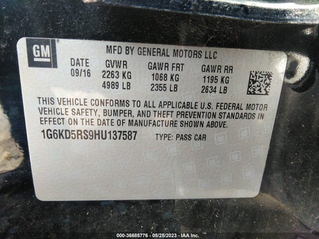 1G6KD5RS9HU137587 Cadillac Ct6 Sedan Luxury Awd