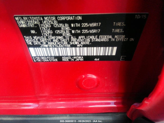 Toyota Rav4 Xle 2016 JTMWFREV7GJ061948 Image 10