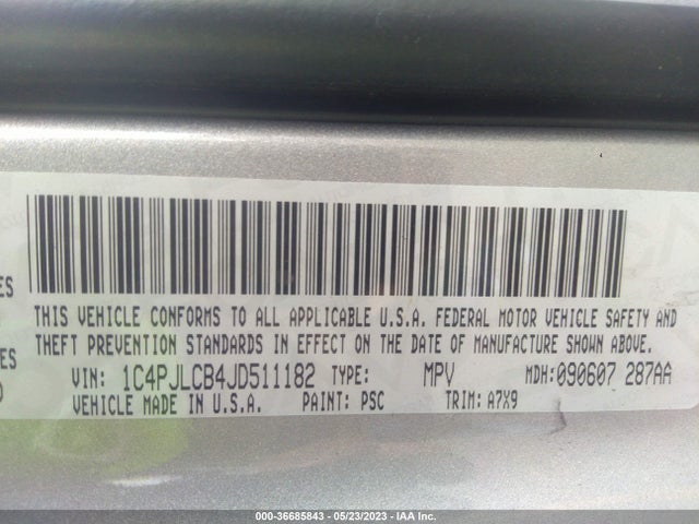 1C4PJLCB4JD511182 Jeep Cherokee Latitude