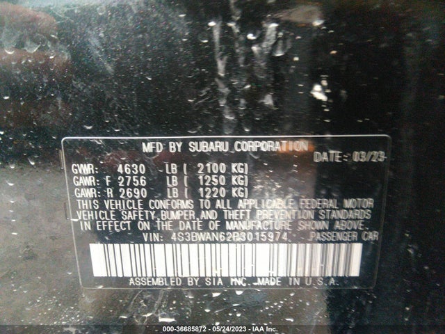2023 Subaru Legacy, VIN: 4S3BWAN62P3015974