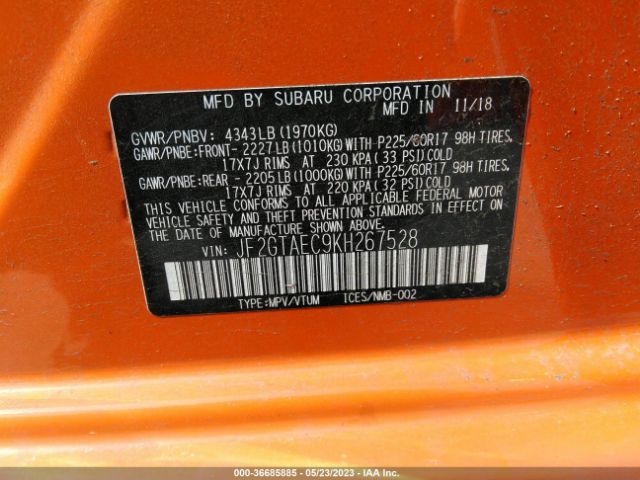 JF2GTAEC9KH267528 Subaru Crosstrek Premium