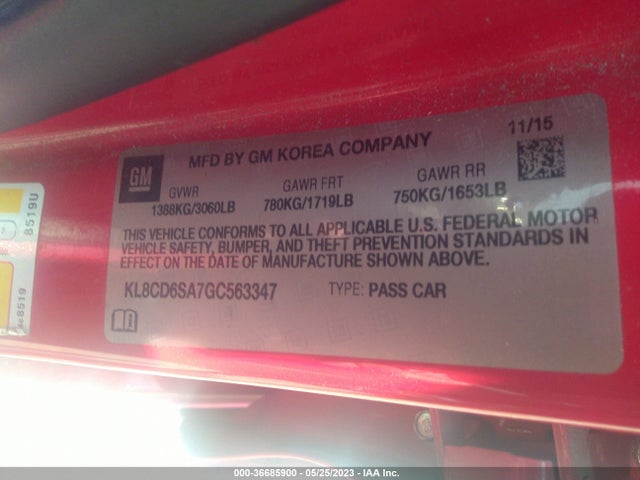 Chevrolet Spark Lt 2016 KL8CD6SA7GC563347 Image 9