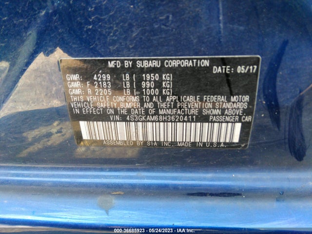4S3GKAM68H3620411 Subaru Impreza Sport