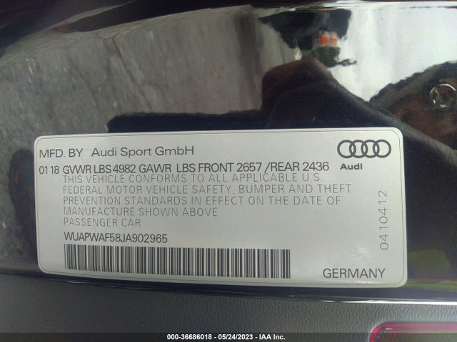 2018 Audi RS 5, VIN: WUAPWAF58JA902965