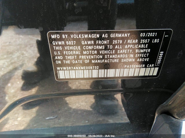 2021 Volkswagen Arteon, VIN: WVWSR7ANXME008732