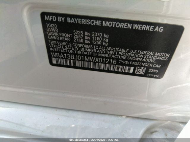 WBA13BJ01MWX01216 BMW 5 Series 530i Xdrive