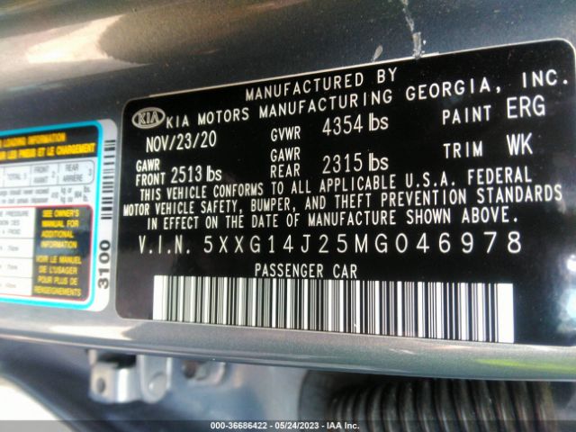 5XXG14J25MG046978 KIA K5 LXS