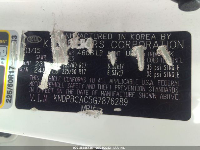 KNDPBCAC5G7876289 KIA Sportage Lx