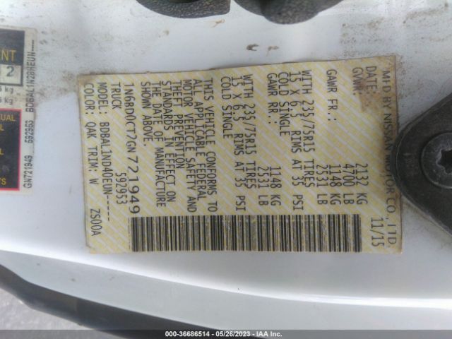 1N6BD0CT2GN721949 Nissan FRONTIER S