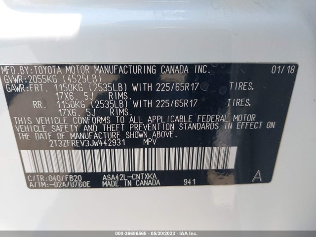 Toyota RAV4 LE 2018 2T3ZFREV3JW442931 Image 10