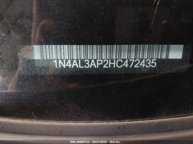 2017 NISSAN ALTIMA 2.5 SR VIN: 1N4AL3AP2HC472435