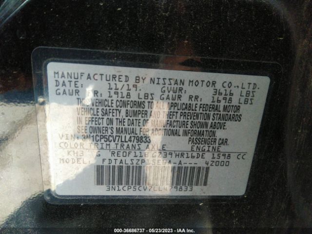 3N1CP5CV7LL479833 Nissan KICKS SV