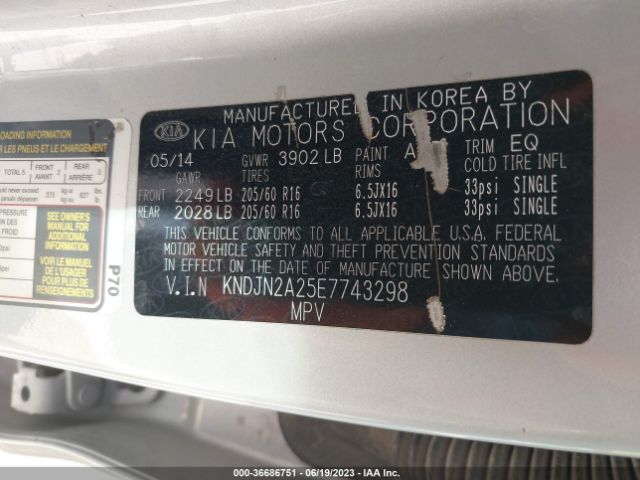 KNDJN2A25E7743298 KIA Soul Base
