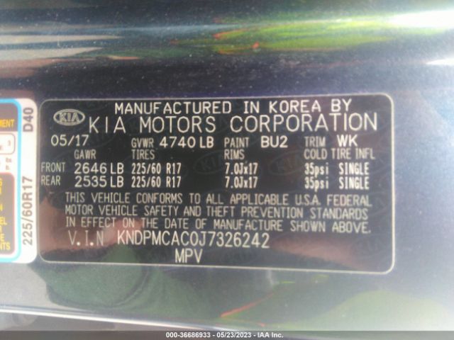 KNDPMCAC0J7326242 KIA Sportage Lx