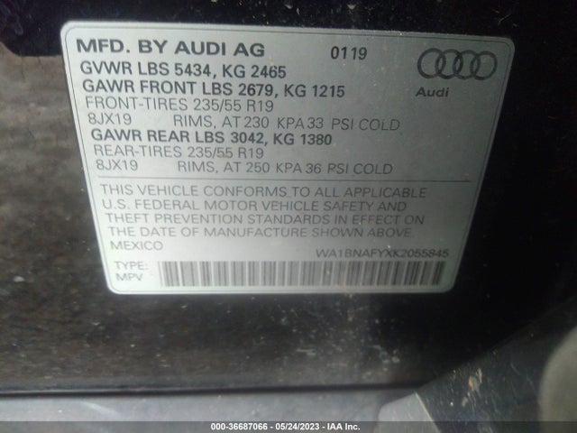 WA1BNAFYXK2055845 Audi Q5 Premium Plus