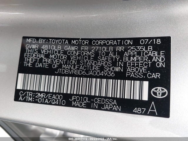 Toyota Mirai 2018 JTDBVRBD6JA004936 Image 10