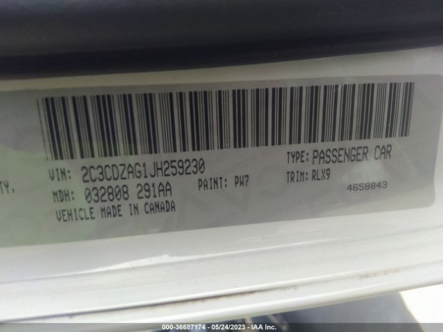2C3CDZAG1JH259230 Dodge Challenger Sxt Plus