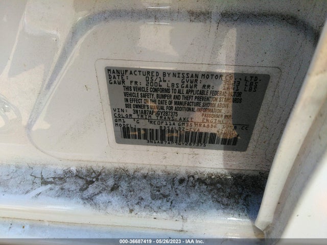 Nissan SENTRA SV 2016 3N1AB7AP9GY287375 Image 10