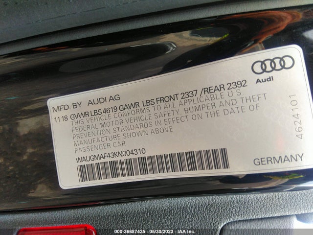 WAUGMAF43KN004310 Audi A4 Premium/titanium Premium