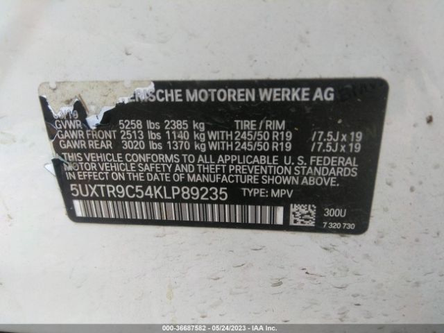 5UXTR9C54KLP89235 BMW X3 Xdrive30i