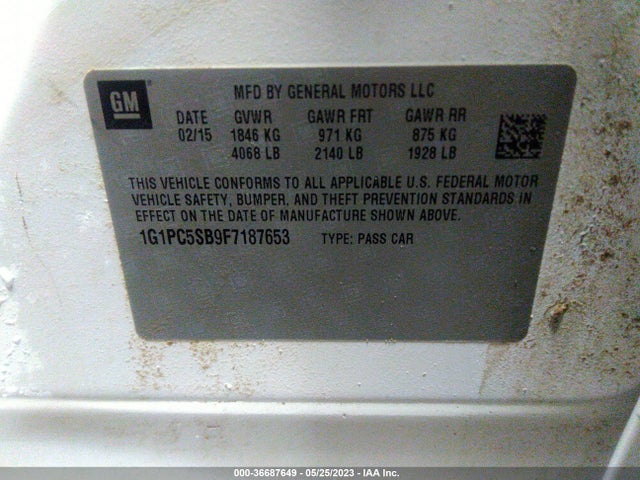 Chevrolet CRUZE LT 2015 1G1PC5SB9F7187653 Image 10