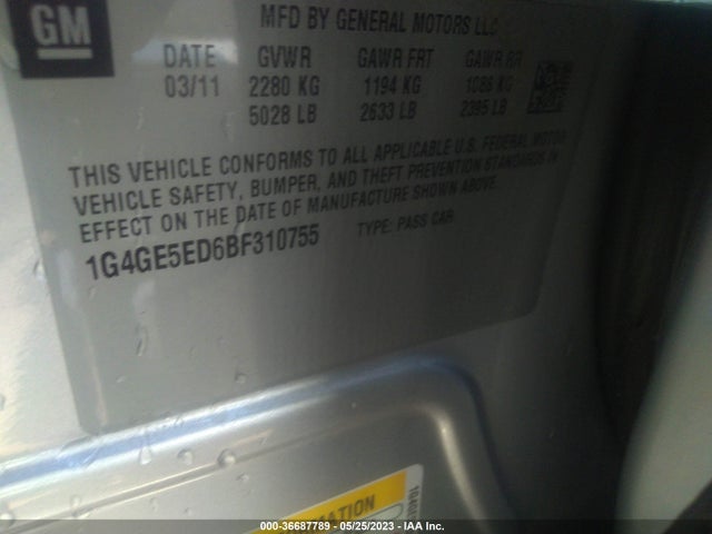 2011 BUICK LACROSSE CXS VIN: 1G4GE5ED6BF310755