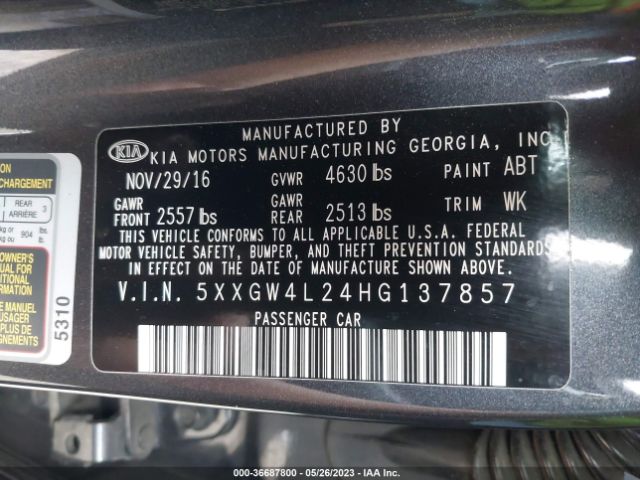 5XXGW4L24HG137857 KIA OPTIMA SX