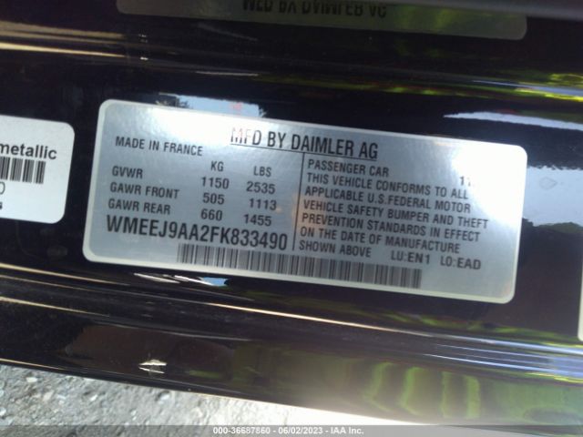 WMEEJ9AA2FK833490 Smart Fortwo Electric Drive Passion