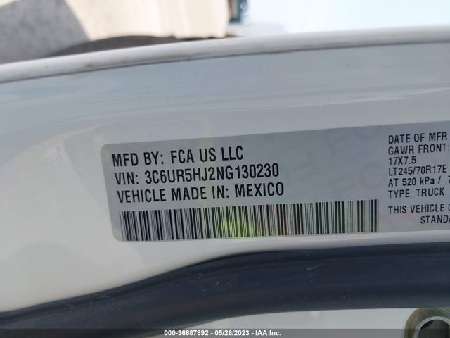 RAM 2500 Tradesman 2022 3C6UR5HJ2NG130230 Image 10