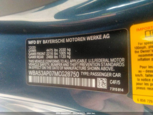 WBA53AP07MCG28750 BMW 4 Series 430i