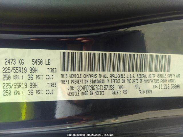 3C4PDCBG7GT167158 Dodge Journey Sxt