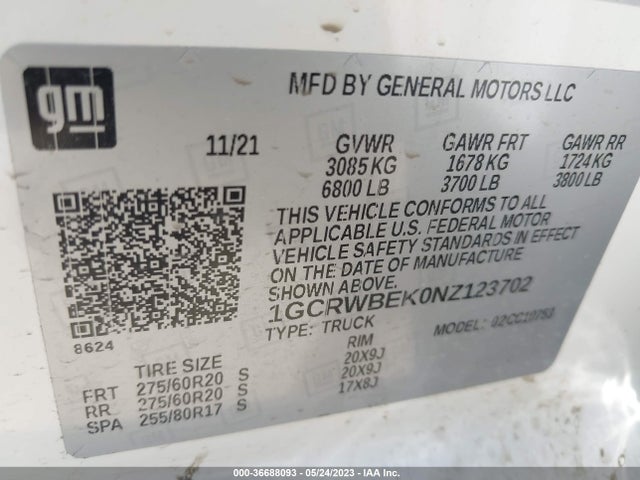 Chevrolet Silverado 1500 Ltd Custom 2022 1GCRWBEK0NZ123702 Image 10