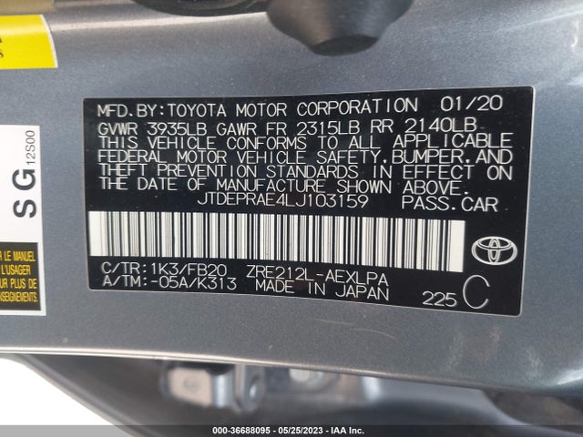 Toyota COROLLA LE 2020 JTDEPRAE4LJ103159 Image 10
