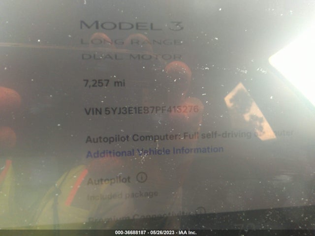 5YJ3E1EB7PF415276 Tesla Model 3 Long Range