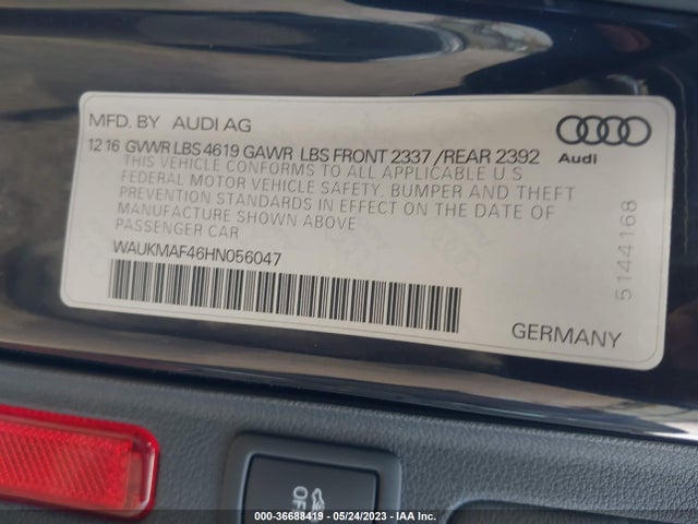 WAUKMAF46HN056047 Audi A4 Season Of Audi Ultra