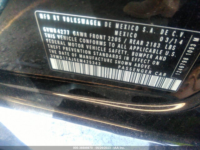 3VWD17AJ5EM425343 Volkswagen Jetta Sedan Se