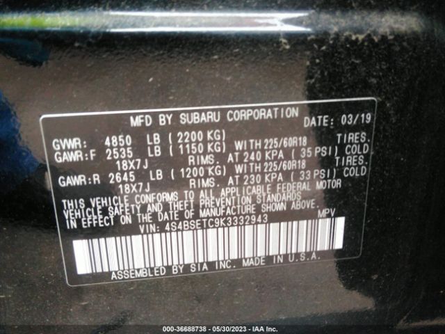 4S4BSETC9K3332943 Subaru Outback Touring
