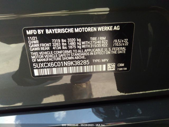 5UXCX6C01N9K38285 BMW X7 M50i