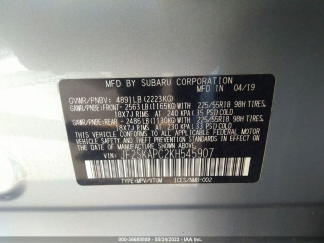 JF2SKAPC2KH545907 Subaru Forester Sport