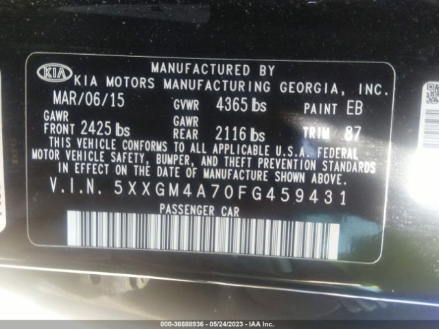 5XXGM4A70FG459431 KIA Optima Lx
