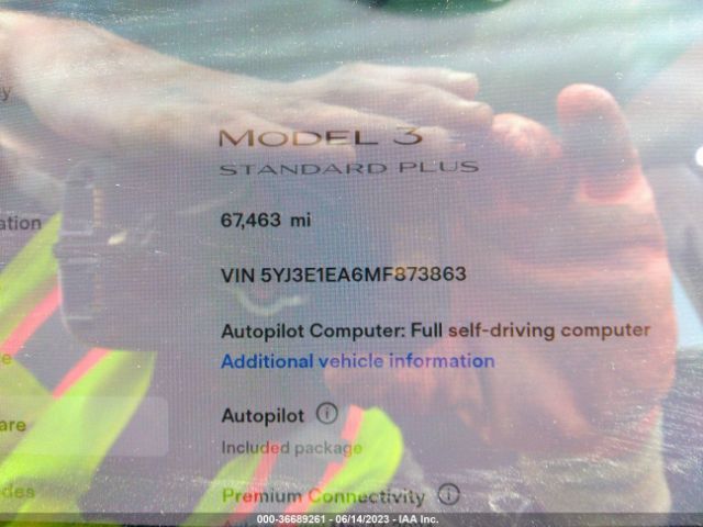 5YJ3E1EA6MF873863 Tesla Model 3 Standard Range Plus