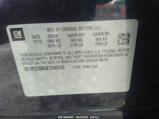 Chevrolet Cruze 1lt 2014 1G1PC5SB4E7246543 Image 10
