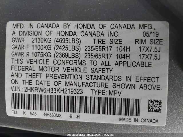 Honda CR-V LX 2019 2HKRW6H33KH219323 Image 9