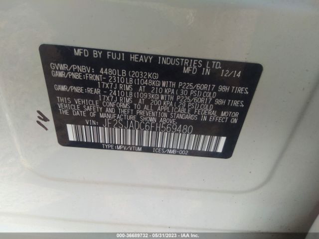 JF2SJADC6FH569480 Subaru Forester 2.5i Premium