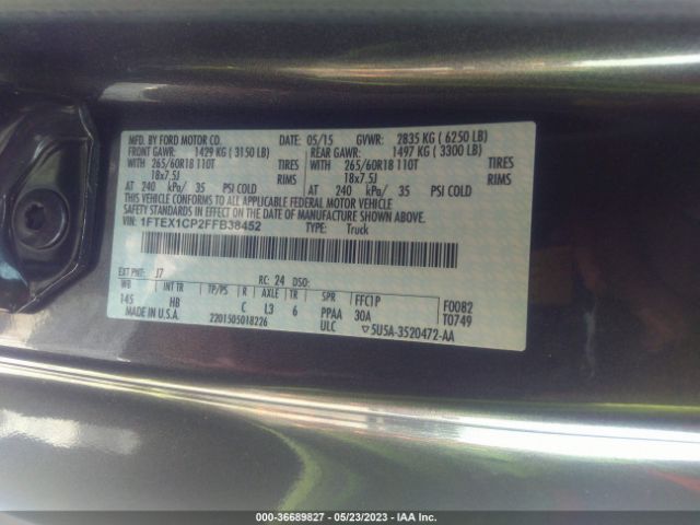 1FTEX1CP2FFB38452 Ford F-150 Xl/lariat/xlt